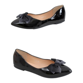 Bailarinas femininas lacadas pretas 98-37 Black preto