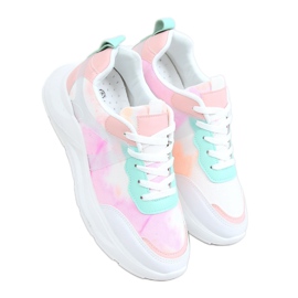 Tênis esportivos coloridos 6139 laranja multicolorido