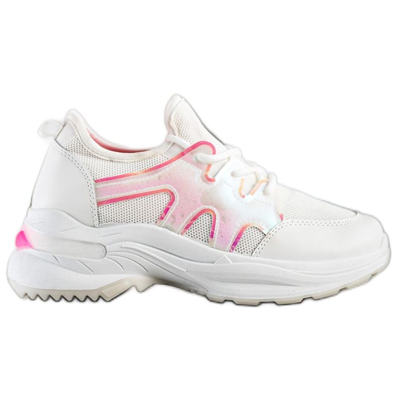 SHELOVET Tênis de primavera com efeito holo branco