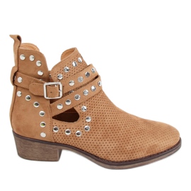 Botas cortadas com tachas camelo NS196P Camel marrom