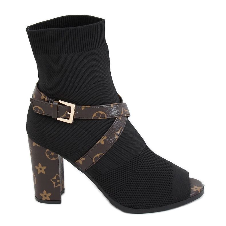 Salto alto preto aberto NS183 Preto