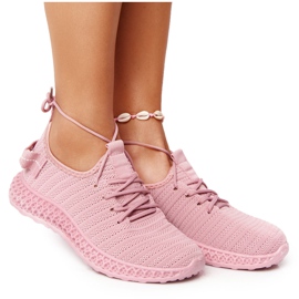 PS1 Sapatos esportivos femininos slip-on rosa faça isso
