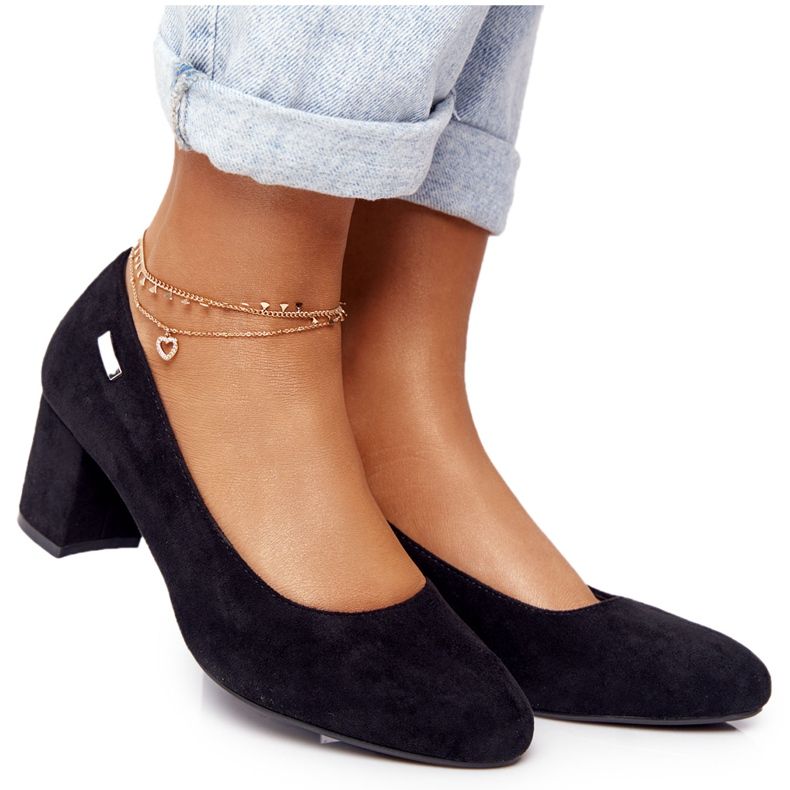 Bombas de camurça em barra preta Sergio Leone preto