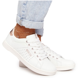 Tênis de couro feminino Big Star DD274583 White-Copper branco dourado