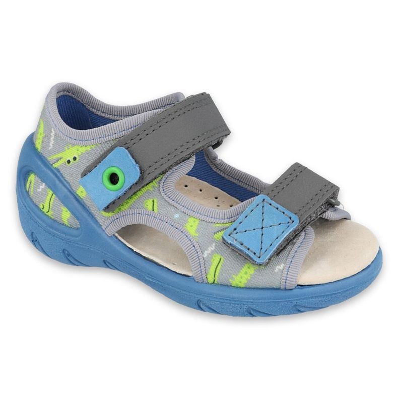 Sapatos infantis Befado pu 065P159 azul cinza multicolorido verde