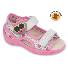 Sapatos infantis Befado pu 065P148 rosa cinza multicolorido