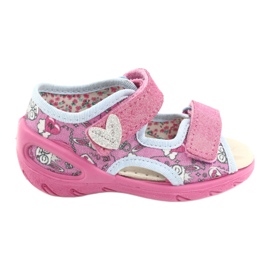 Sapatos infantis Befado pu 065P147 rosa multicolorido