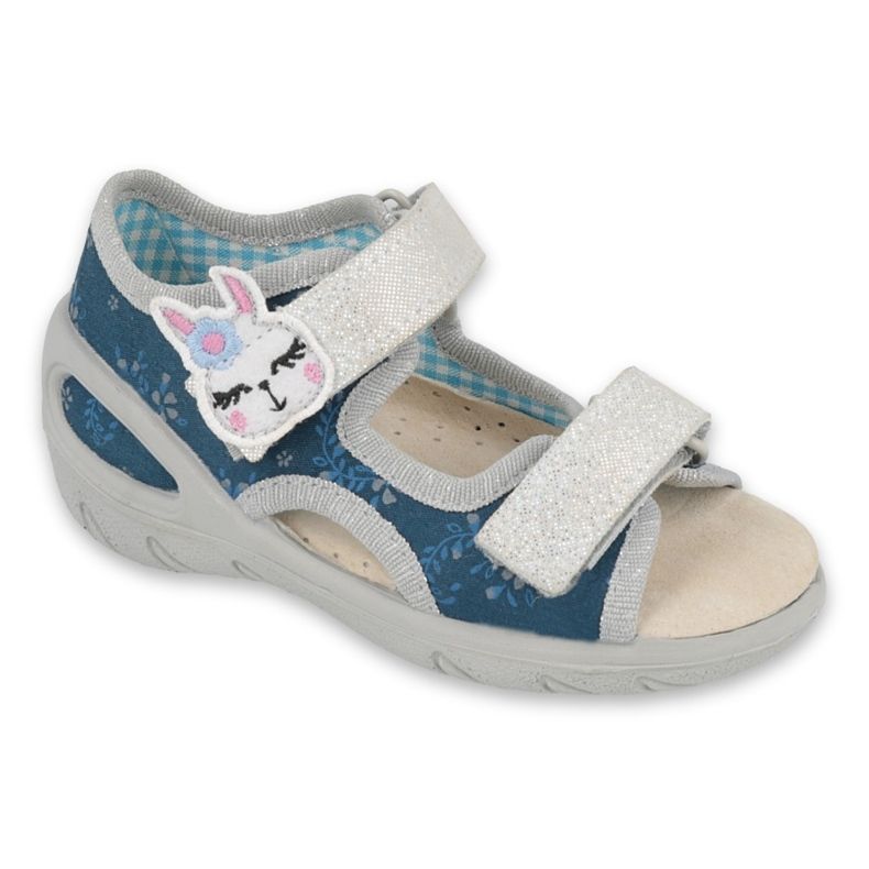Sapatos infantis Befado pu 065P154 azul marinho azul cinza multicolorido