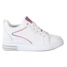 SHELOVET Sapatos Brancos Com Cunha Escondida