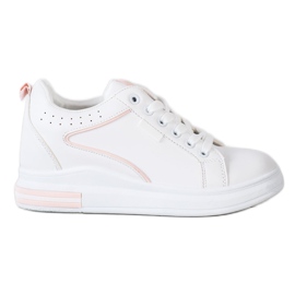 SHELOVET Sapatos Brancos Com Cunha Escondida