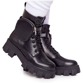 PS1 Botas de trabalhador negras na plataforma Sábado negro preto