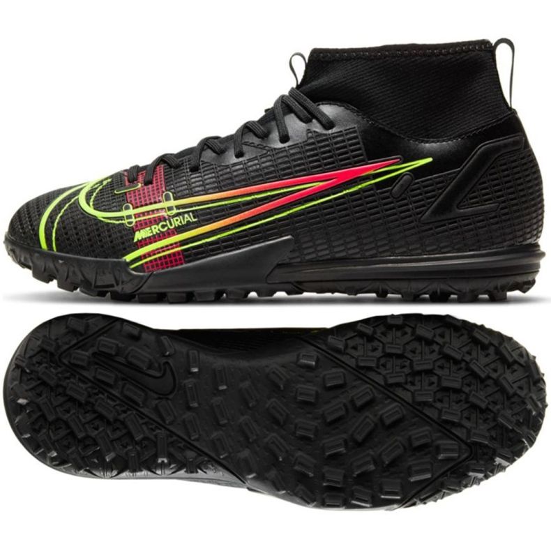 Chuteira Nike Mercurial Superfly 8 Academy Tf Jr CV0789 090 multicolorido preto Chuteira Nike Mercurial Superfly 8 Academy Tf Jr CV0789 090 multicolorido preto