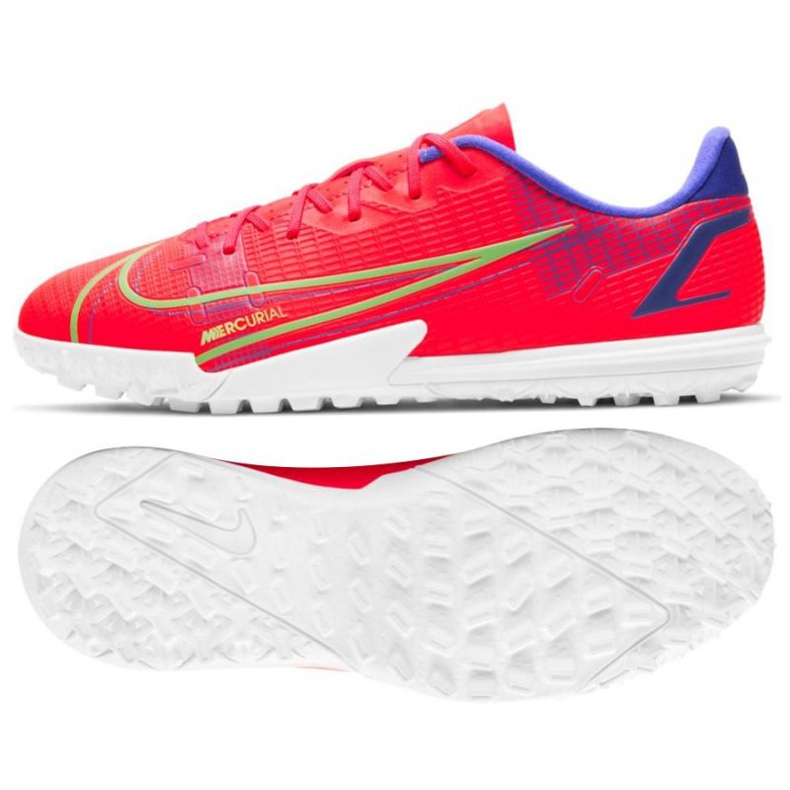 Chuteira Nike Vapor 14 Academy Tf Jr CV0822 600 vermelho laranjas e tintos