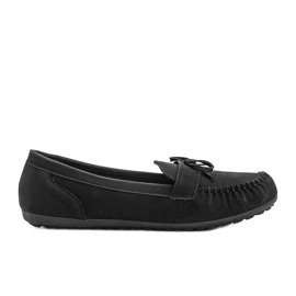 Mocassins pretos foscos com laço Deborah
