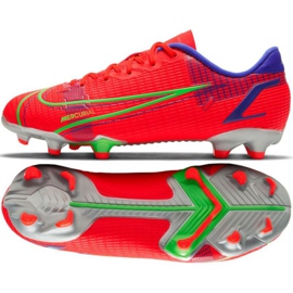 Chuteira Nike Vapor 14 Academy FG / MG Jr CV0811 600 vermelho laranjas e vermelhos