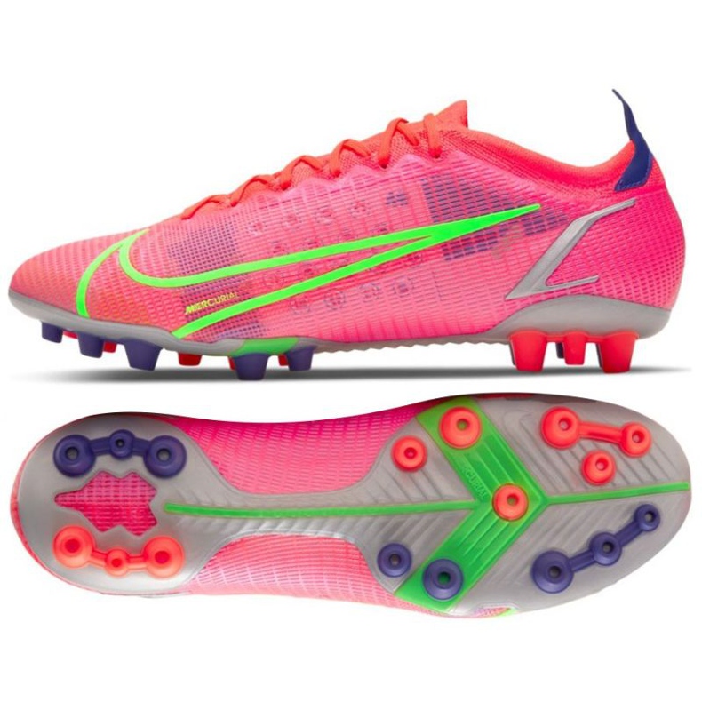 Chuteira Nike Mercurial Vapor 14 Elite Ag M CZ8717 600 de futebol vermelho laranjas e tintos