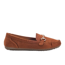 Mocassins marrons com fivela de Brandy castanho