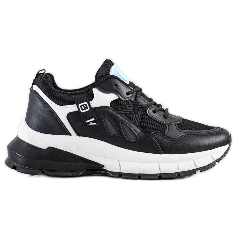 SHELOVET Tênis na plataforma com malha preto