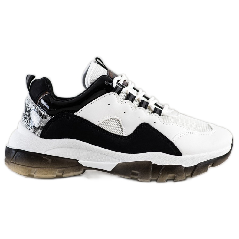 Ideal Shoes Tênis na plataforma preta branco