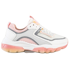 Ideal Shoes Tênis com inserção de brilho branco Ideal Shoes Tênis com inserção de brilho branco