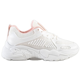 SHELOVET Tênis branco primavera rosa SHELOVET Tênis branco primavera rosa