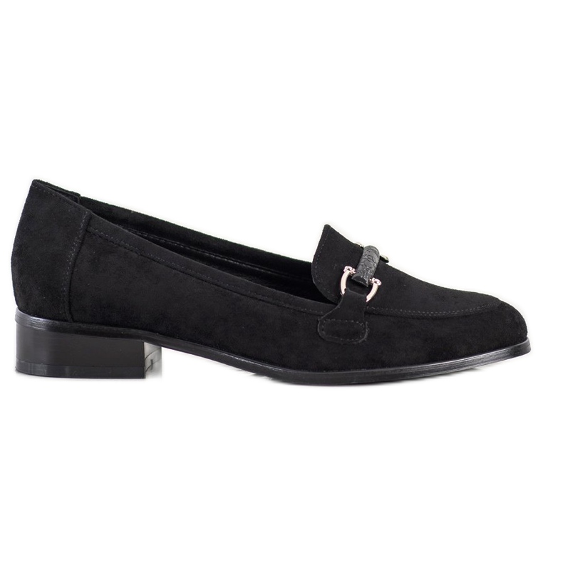 Mocassins VINCEZA de salto baixo preto