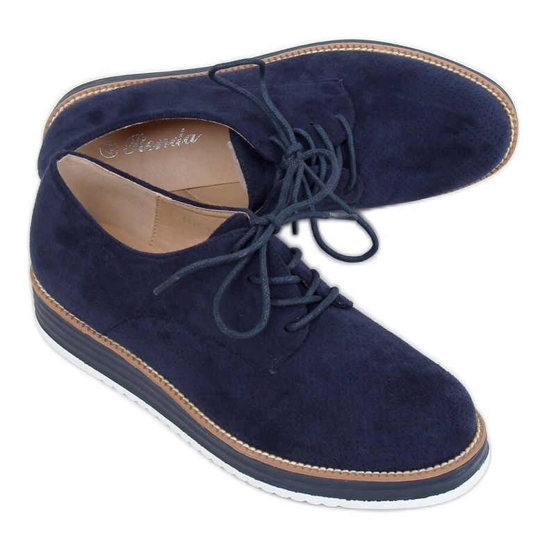 Mocassins de renda feminino azul marinho 8988-45 Azul