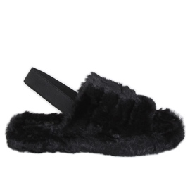 Chinelos femininos negros com elástico X8130 Preto Chinelos femininos negros com elástico X8130 Preto