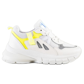 SHELOVET Tênis plataforma com mesh branco multicolorido SHELOVET Tênis plataforma com mesh branco multicolorido