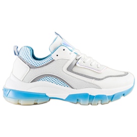 Ideal Shoes Tênis com inserção de brilho branco multicolorido