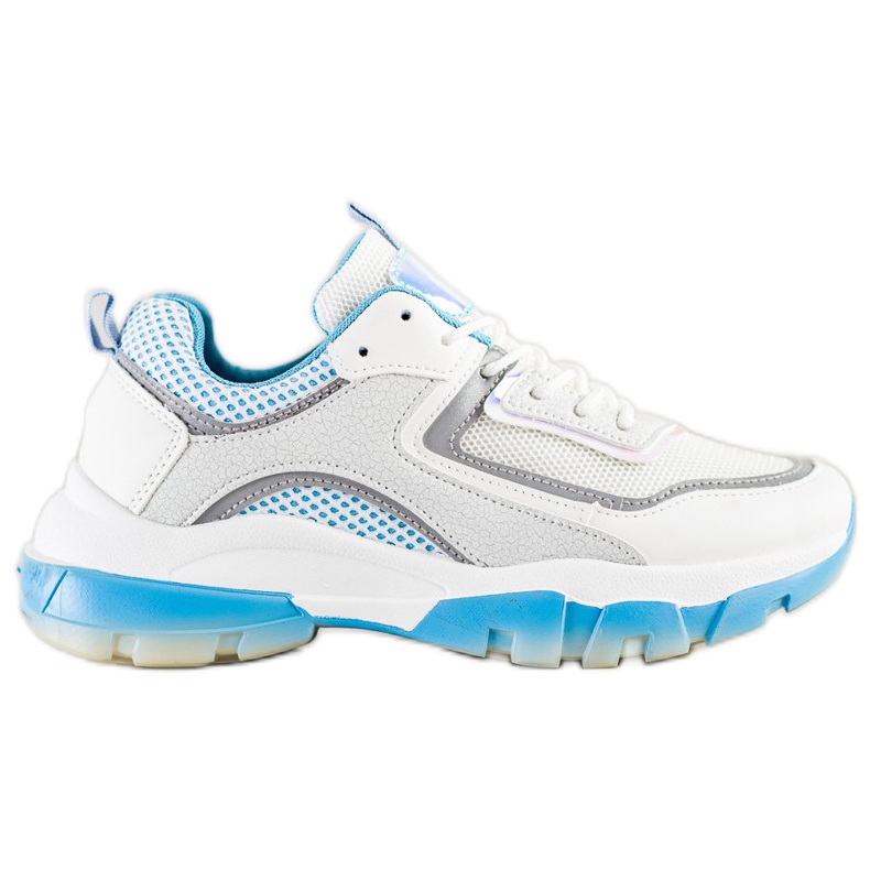 Ideal Shoes Tênis com inserção de brilho branco multicolorido