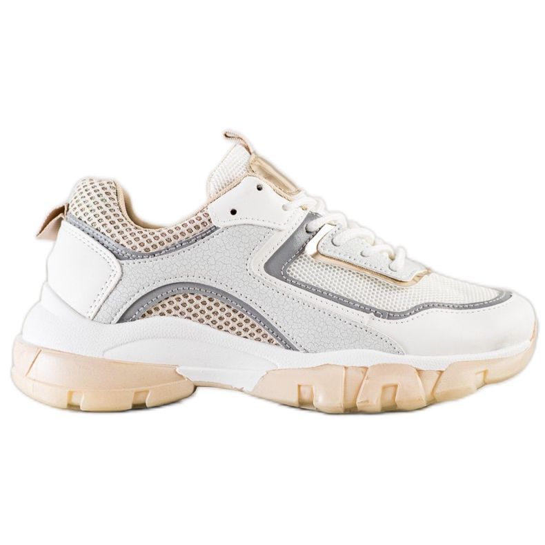 Ideal Shoes Tênis com inserção de brilho branco multicolorido