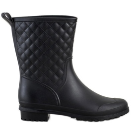SHELOVET Botas de chuva acolchoadas na moda preto