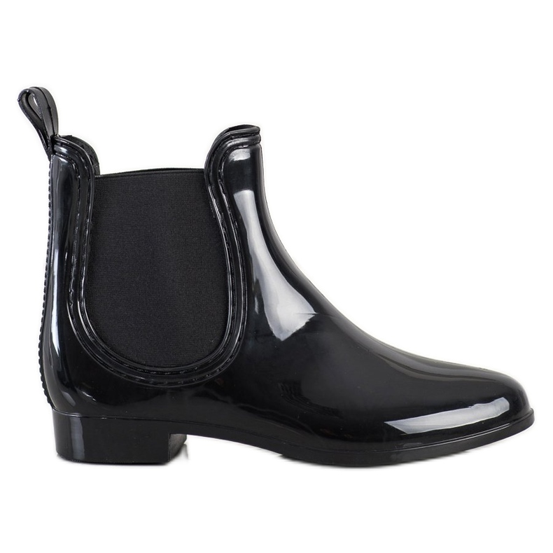 SHELOVET Wellies curtos brilhantes preto
