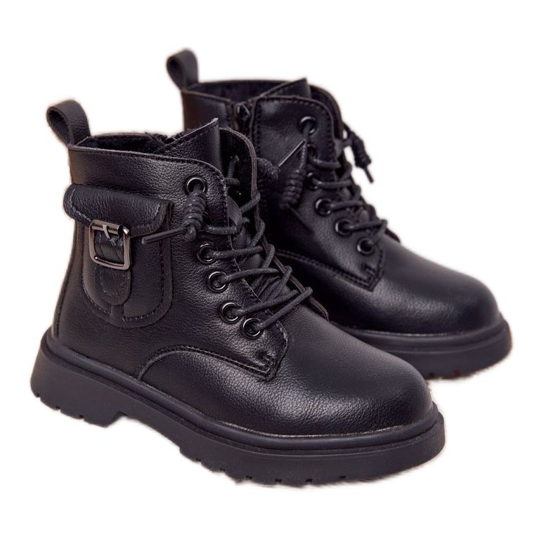 Apawwa Botas infantis com bolso preto TikTok