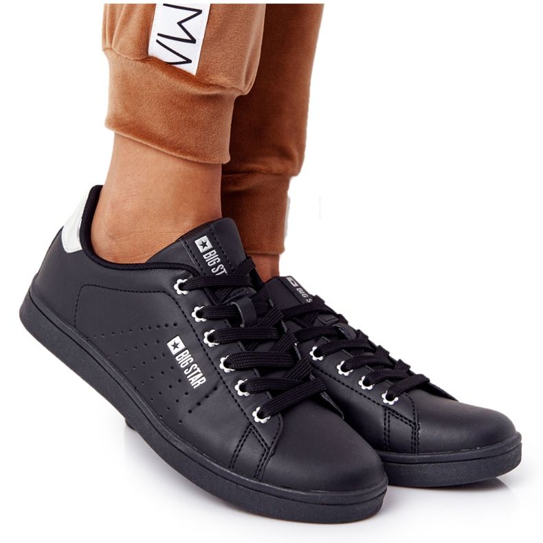 Tênis feminino Big Star DD274586 preto e prata