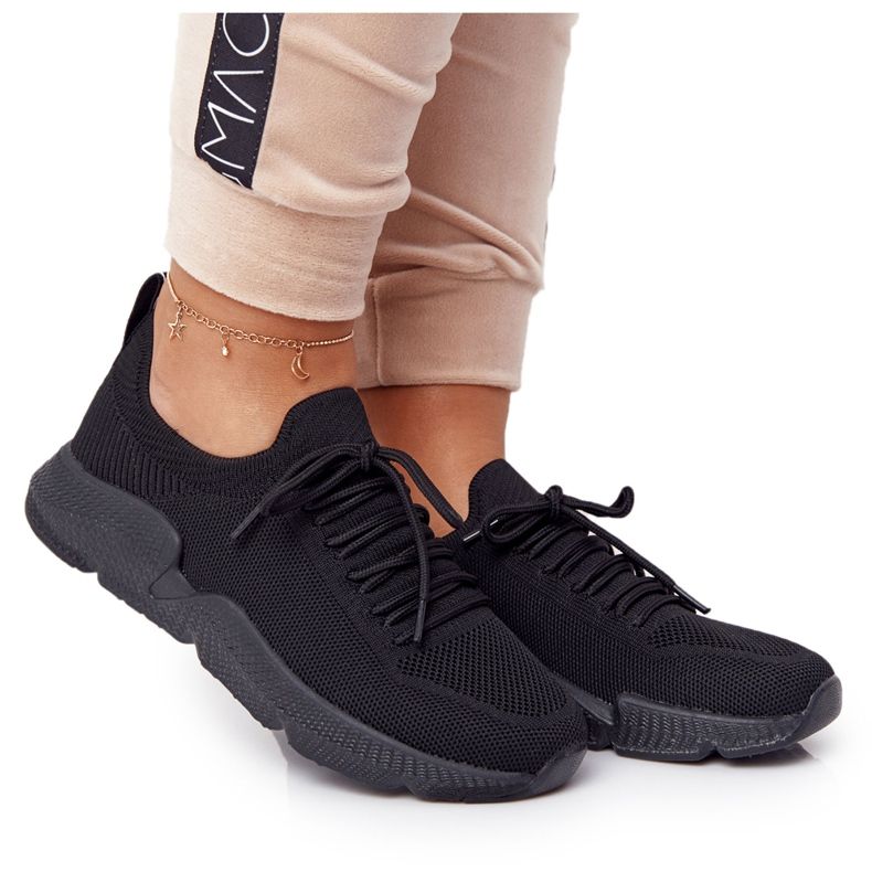 Sapatas esportivas femininas deslizantes Big Star DD274579 pretas preto