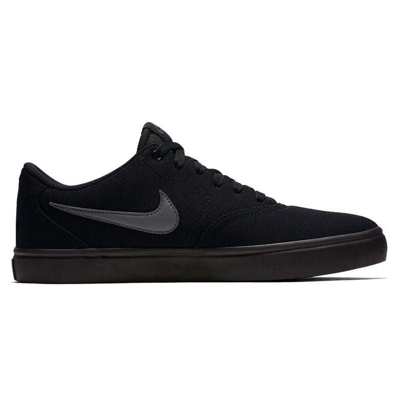 Sapatos masculinos Nike Sb Check Solar Cnvs pretos 843896 002 cinza
