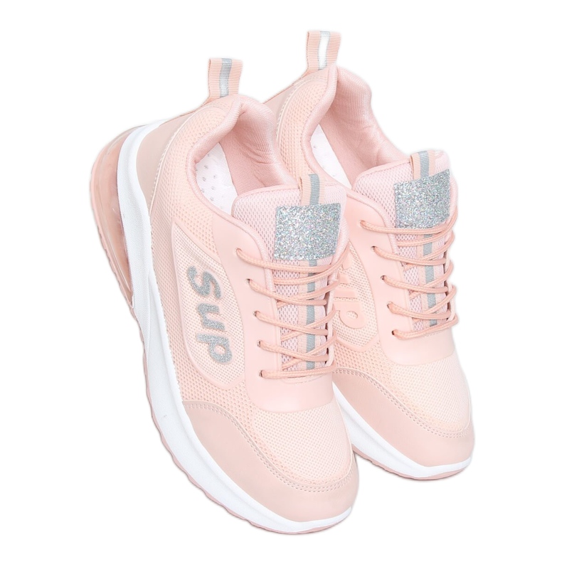 Sapatos esportivos femininos rosa BM-587 Pink prata