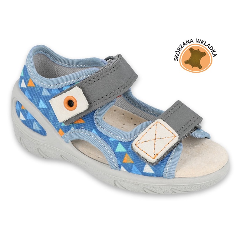 Sapatos infantis Befado pu 065X158 azul cinza multicolorido