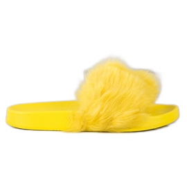 SHELOVET Chinelos de borracha com pele amarelo