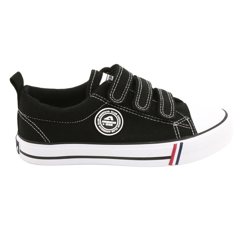 Tênis preto com velcro American Club LH31 / 22