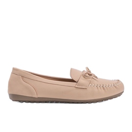 Mocassins bege fosco com laço Deborah