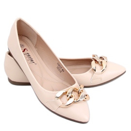 Bailarinas bege com corrente CD82P Beige Bailarinas bege com corrente CD82P Beige