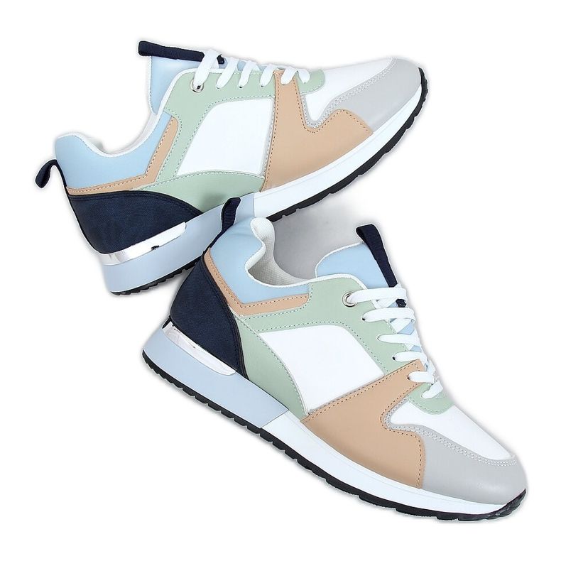 Sapatos esportivos multicoloridos B0-671 Azul