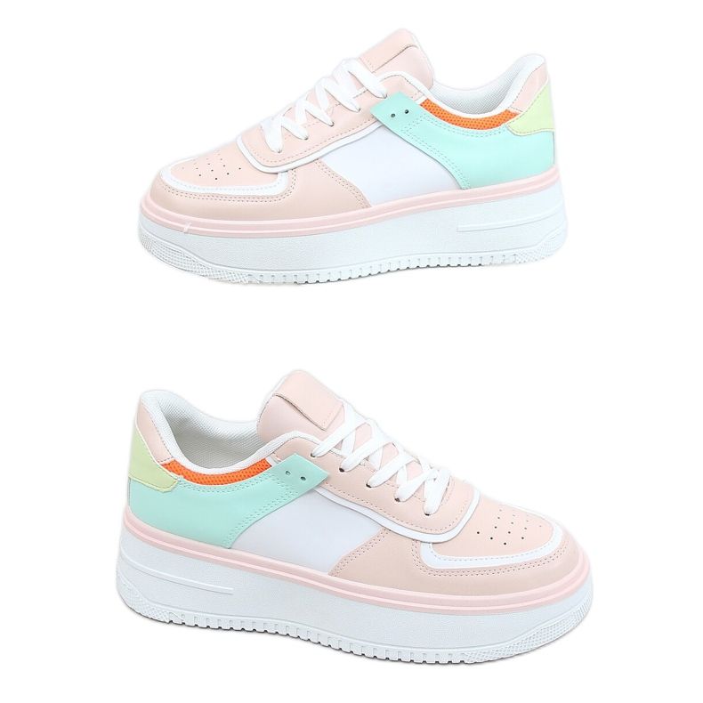Calçados esportivos femininos multicoloridos 205062 ROSA / VERDE