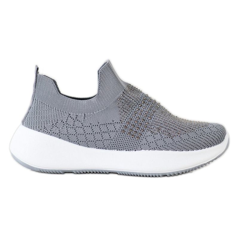 Renda Tênis Cinza Com Cristais