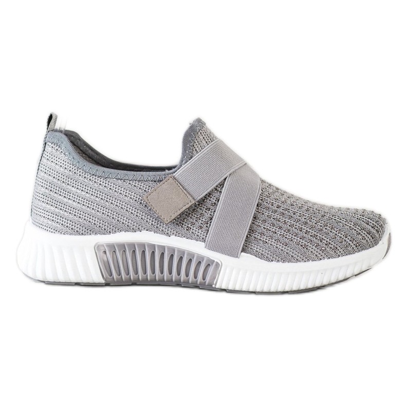 SHELOVET Calçados esportivos com cristais cinza