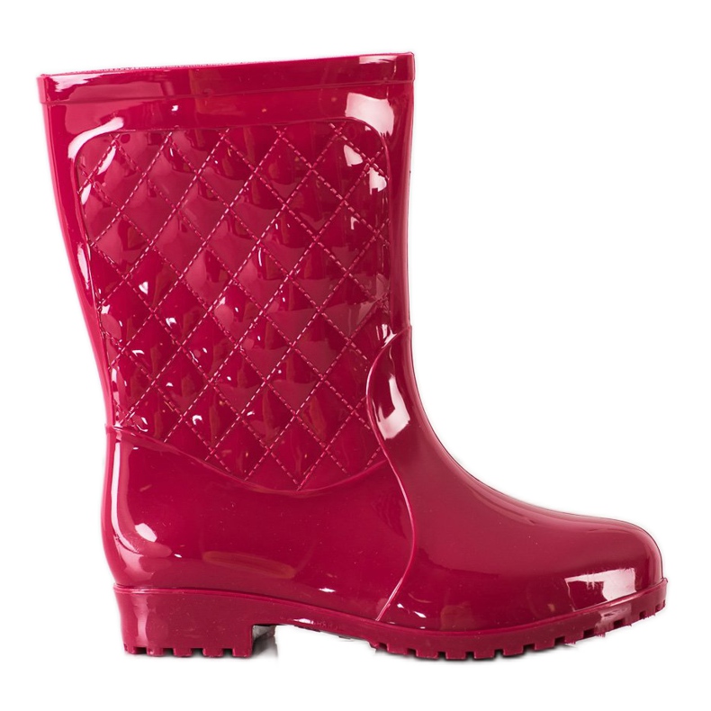 Bona Wellies acolchoados brilhantes vermelho