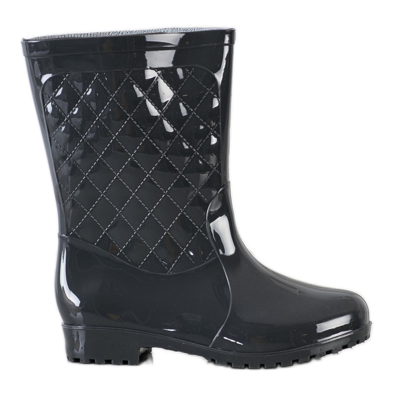 Bona Wellies acolchoados brilhantes preto